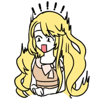 😱 漫画, 女の子, びっくり, ブロンド, アニメ telegram sticker