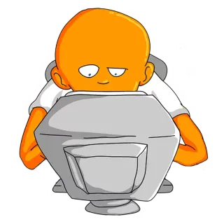 🤓 cartoon, motorcycle, orange, character, vehicle, sticker, digital art telegram sticker