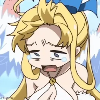 😩 Ristarte Cautious Hero: The Hero Is Overpowered but Overly Cautious anime, llorando, kawaii, Ristarte, cautious hero telegram sticker