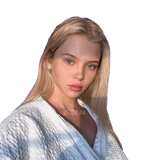 😔 donna, ritratto, bionda, modella, ragazza, bellezza telegram sticker