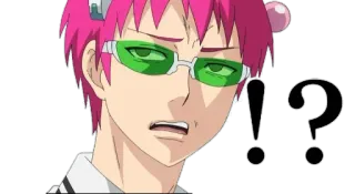 😒 Saiki Kusuo The Disastrous Life of Saiki K. Аниме, Реакция, В шоке, В замешательстве, Saiki K telegram sticker