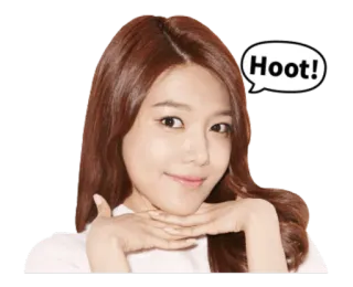 😚 Hoot! coruja, fofo, mulher, garota, coreano, feliz whatsapp sticker