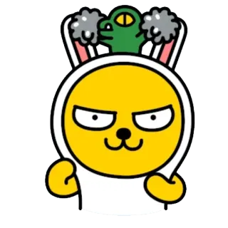 😆 cartoon, character, rabbit, animal, cute, yellow, sticker telegram sticker