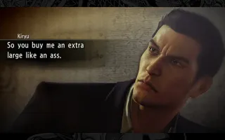 🍕 Kiryu So you buy me an extra large like an ass. videogioco, personaggio, uomo, completo, culo telegram sticker