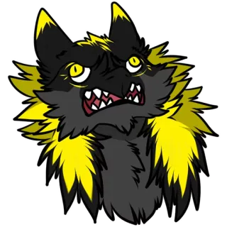 😤 Furry, Antropomorfo, Animale, Giallo, Nero, Arrabbiato, Cartone animato whatsapp sticker