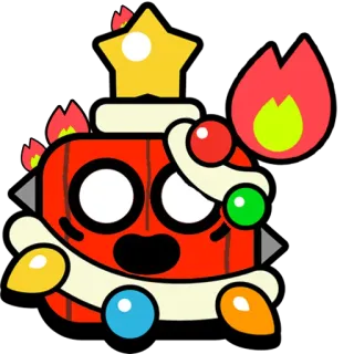 😡 dessin animé, feu, étoile, personnage telegram sticker