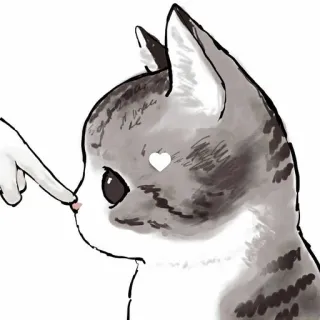 🥞 cat, kitten, cute, pet, animal, finger, heart telegram sticker