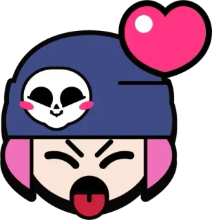 ❤️ teschio, casco, lingua, amore, cuore, cartone animato whatsapp sticker