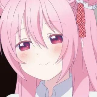 🌸 anime, girl, pink hair, cute, smile telegram sticker