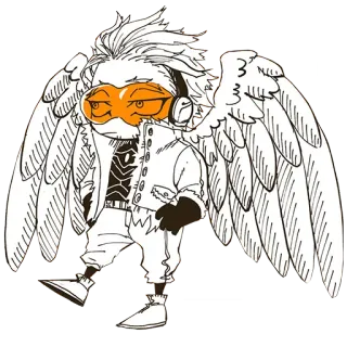 😕 Hawks My Hero Academia anime, manga, hero, wings, hawk, pro hero whatsapp sticker