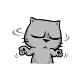 👐 Katze, Emotion, Erschöpft, Müde, Cartoon telegram sticker