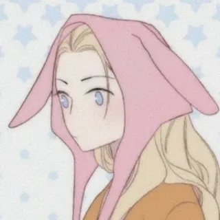 🍶 perempuan, merah muda, telinga kelinci, anime, imut telegram sticker