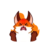 😡 fuchs, wütend, verärgert, tier, cartoon, ausdruck, wut whatsapp sticker