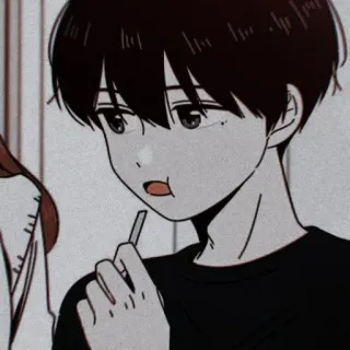 🧃 Anime, Kreskówka, Chłopak, Lizak, Rysunek telegram sticker