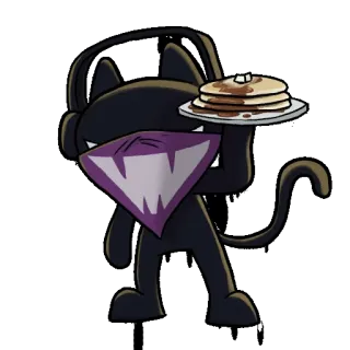 🍕 кот, блины, еда, маска, ниндзя, наушники, мультфильм, цифровое искусство telegram sticker