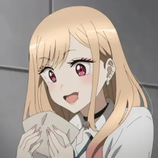 🍔 anime, loira, menina, fofa, animação telegram sticker