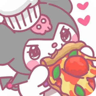 ❤ Kuromi Kuromi, Anime, Pizza, Dibujos animados, Kawaii, Lindo, Sanrio telegram sticker