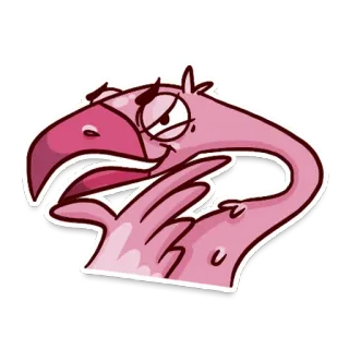 😈 flamingo, pássaro, desenho animado, animal, rosa, atrevido, gesto telegram sticker