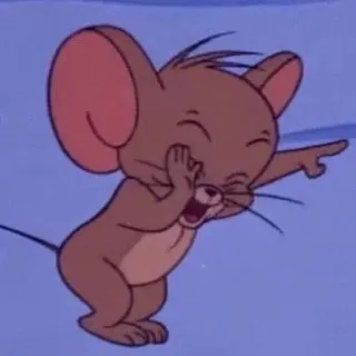 🤪 Jerry Mouse Tom and Jerry cartone animato, topo, Jerry, divertente, felice, che ride telegram sticker