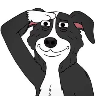 🐕 chien, border collie, dessin animé, animal telegram sticker