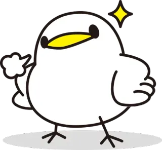 😌 pássaro, animal, fofo, branco, desenho animado, adesivo telegram sticker