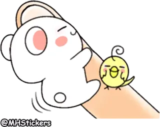 😄 @MHStickers 만화, 스티커, 귀여운, 동물, 새, 토끼 telegram sticker
