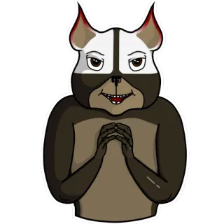 👹 binatang, anjing, kartun, merencanakan, jahat telegram sticker