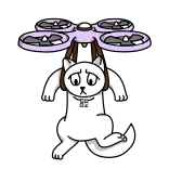🛫 cat, drone, flying, animal, sticker, cartoon telegram sticker