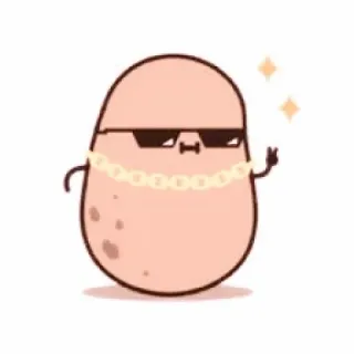 💭 aardappel, cartoon, zonnebril, cool, grappig, karakter whatsapp sticker