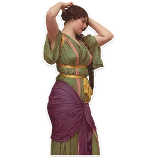 👩 woman, dress, ancient, classical, portrait, historical, art, figure telegram sticker