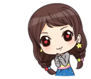 😍 Desenho animado, Garota, Fofo, Olhos de coração, Chibi, Anime telegram sticker