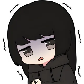 😳 อนิเมะ, การ์ตูน, จิบิ, น่ารัก, ผู้หญิง, ซึมเศร้า telegram sticker