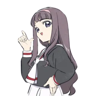 😄 chica anime, dibujos animados, mujer, uniforme escolar telegram sticker