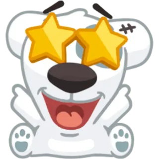 🤩 cartoon, bear, stars, sunglasses, funny, cute telegram sticker