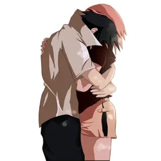 ❤ Sasuke and Sakura Naruto Animé, Câlin, Amour, Couple, Affection, Dessin animé, Romance telegram sticker