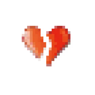 💔 corazón, roto, pixel, 8-bit whatsapp sticker