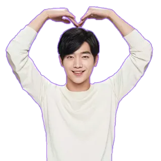 ❤️ uomo, cuore, amore, gesto, sorridente whatsapp sticker
