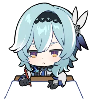 ✍ Eula Genshin Impact anime, character, game, drawing, cute whatsapp sticker