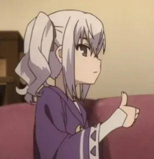 👍 Anime, Dziewczyna, Kciuk w górę, Słodkie, Postać telegram sticker