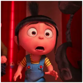 😟 Agnes Despicable Me kartun, animasi, gadis, karakter, takut, Agnes, Despicable Me telegram sticker