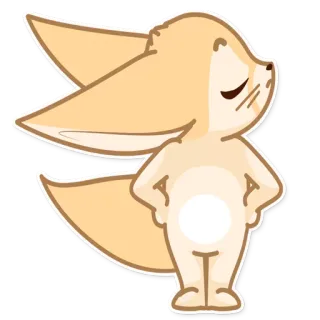😕 volpe fennec, carino, animale, volpe del deserto, adesivo telegram sticker
