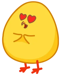 😍 Cartoon, Liebe, Herz, Süß, Huhn, Vogel whatsapp sticker