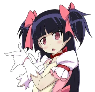 👆 gadis anime, imut, karakter, ilustrasi, kawaii telegram sticker