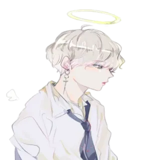 😇 anime, angel, halo, character, aesthetic telegram sticker