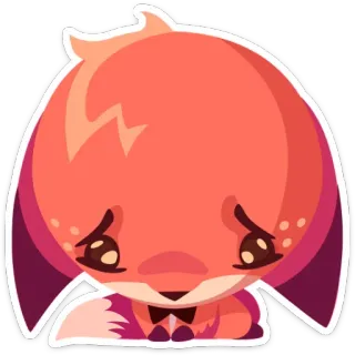 😞 volpe, carino, animale, triste, papillon, arancione telegram sticker