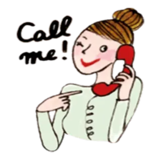 📞 Call me! мультфильм, женщина, телефон, звонок, общение telegram sticker