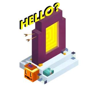 👁 HELLO? Portail, Bonjour, Halloween, Voxel, Citrouille telegram sticker