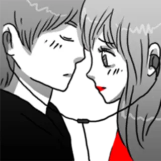 🎧 anime, amore, coppia, romantico, emozionale, cartone animato telegram sticker