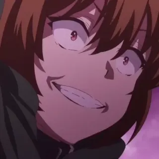 😈 anime, expressão facial, sorriso, desenho animado telegram sticker