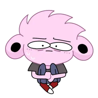 😥 cartoon, character, pink, illustration, cute telegram sticker
